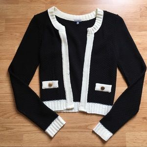 NWOT CHARLOTTE RUSSE Black and White Knitted Cardi